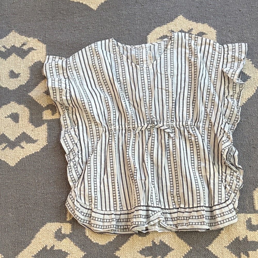 Janie and Jack Black and White Striped Blouse